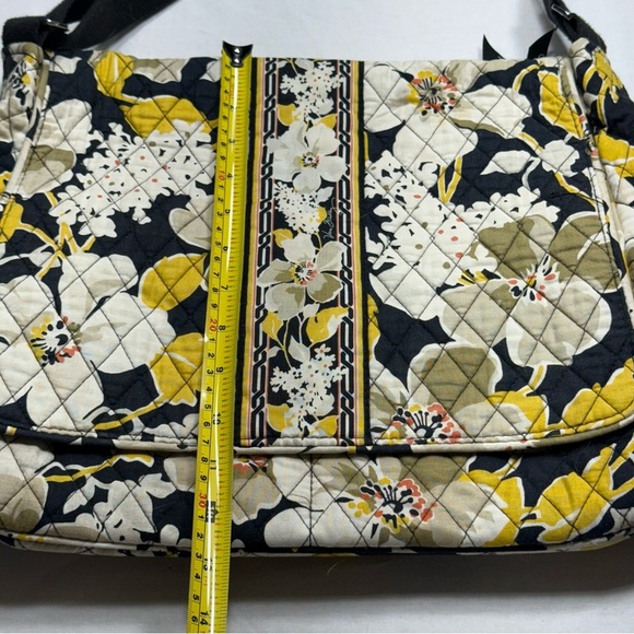 Vera Bradley Yellow and Black Floral Messenger Bag - Picture 1 of 7